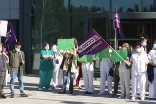 Concentración TCAE fente al nuevo Hospital Universitario de Salamanca. Foto SALAMANCA24HORAS
