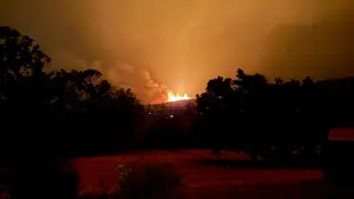 Imagen del incendio desde La Alberca