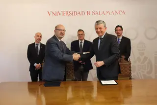 El rector de la Universidad del Rosario visita la USAL