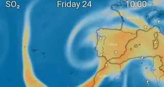 Nube tóxica sobre la península ibérica. Copernicus.
