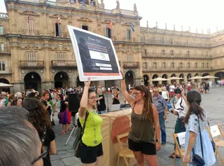 Acto refugiados Plaza Mayor