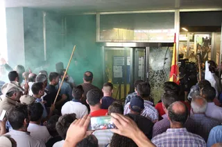 Protestas de los ganaderos frente a la Delegación Territorial de la Junta de Castilla en León en Salamanca
