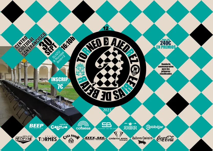 Cartel 12º ajedrez ferias de Béjar sept 2023