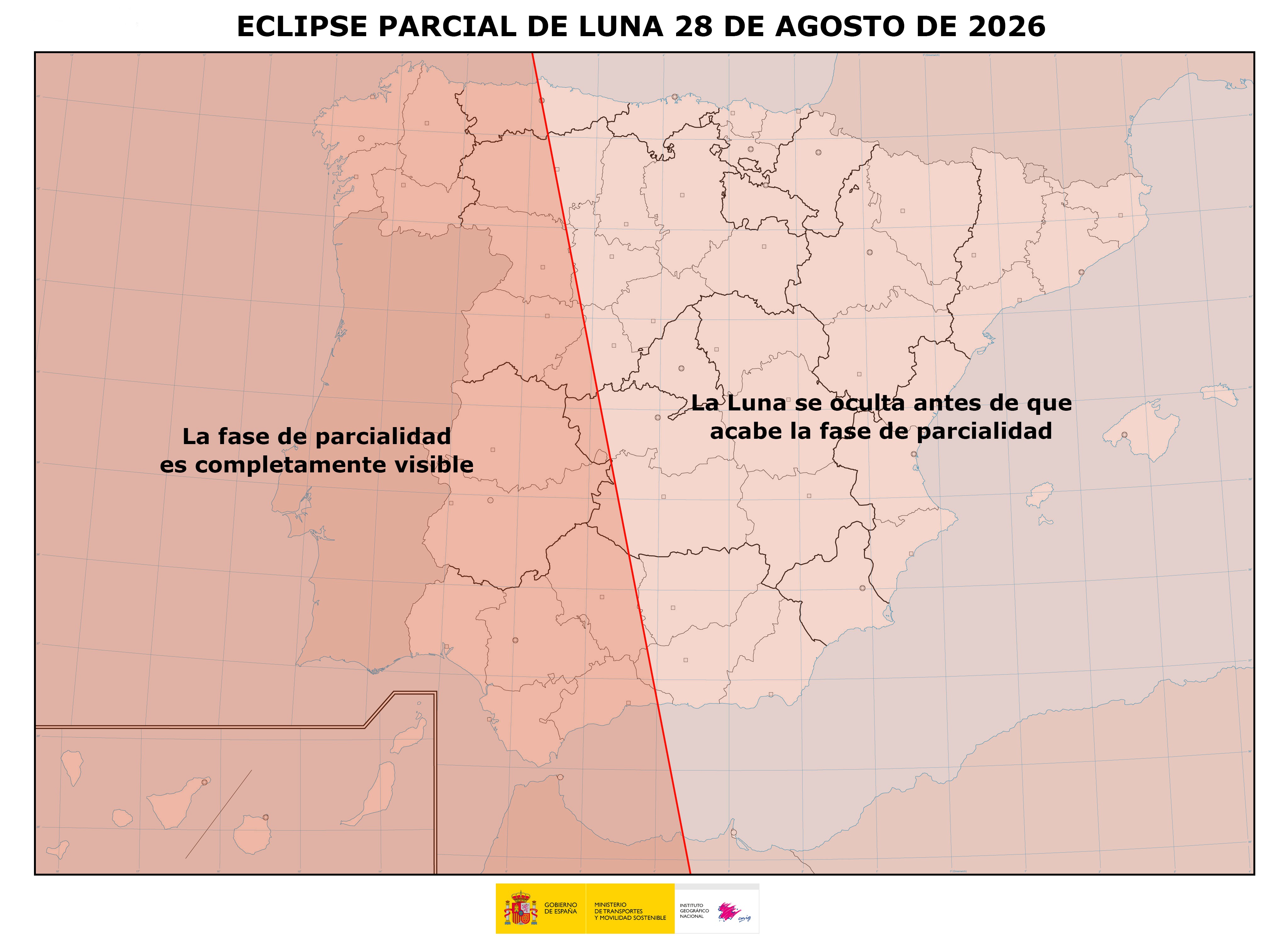 Visibilidad del eclipse lunar en la Península Ibérica