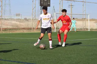 Imagen del derbi de Liga Nacional entre el Salamanca CF UDS y la UD Santa Marta | FOTO ANDREA MATEOS