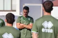 Ramiro Mayor, en un entrenamiento con Unionistas
