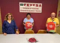 Isidora Herrero, Regina Moreno y Florencio Martín en la presentación del Día del Vecino en FEVESA