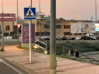 Accidente en la glorieta de la Charrería en Salamanca