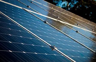 Panel fotovoltaico. Foto de archivo
