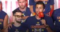Álex Baena y Rodri Hernández durante la celebración de la Copa del Mundo - RTVE