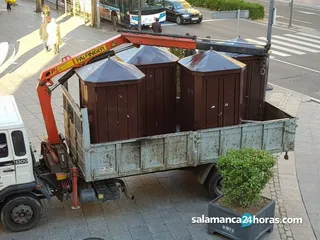 Puestos castañas antes de su instalación