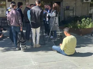 Rueda de prensa de Raúl Casañ en la calle