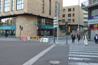 El acceso a la avenida de Italia desde la Puerta de Zamora, cortada al tráfico durante las próximas semanas