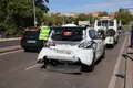 Un herido tras la colisión de dos turismos y un camión en el Puente Juan Carlos I