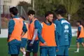 Ale Marcelo, en un entrenamiento de Unionistas.