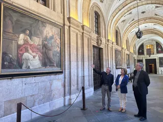 Rueda de prensa para presentar las obras de restauración de varios lienzos del programa iconográfico Vita Ignatii que la UPSA llevará a cabo con el apoyo de la Fundación Inés Luna Terrero. | Belén Hurtado