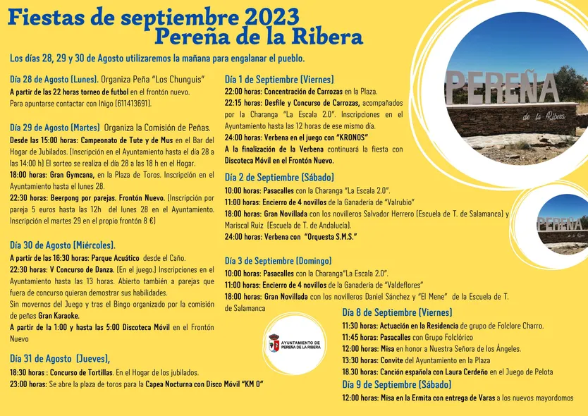 Cartel de las fiestas de Pereña