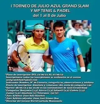 Abiertas las inscripciones del I Torneo de julio Azul Grand Slam y MP Tenis & Pádel