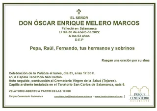 Óscar Melero fallece a los 63 años