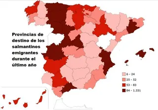 Madrid, Barcelona y Valladolid, principales destinos de los emigrantes salmantinos