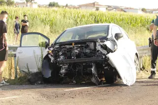 Acciente en San Morales en el que ha resultado herida de gravedad una mujer