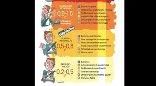 Efectos del alcohol en el conductor. Infografía: DGT