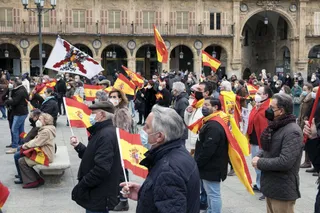 Acto de VOX celebrado el pasado mes de diciembre en la Plaza Mayor de Salamanca. | FOTO: ICAL
