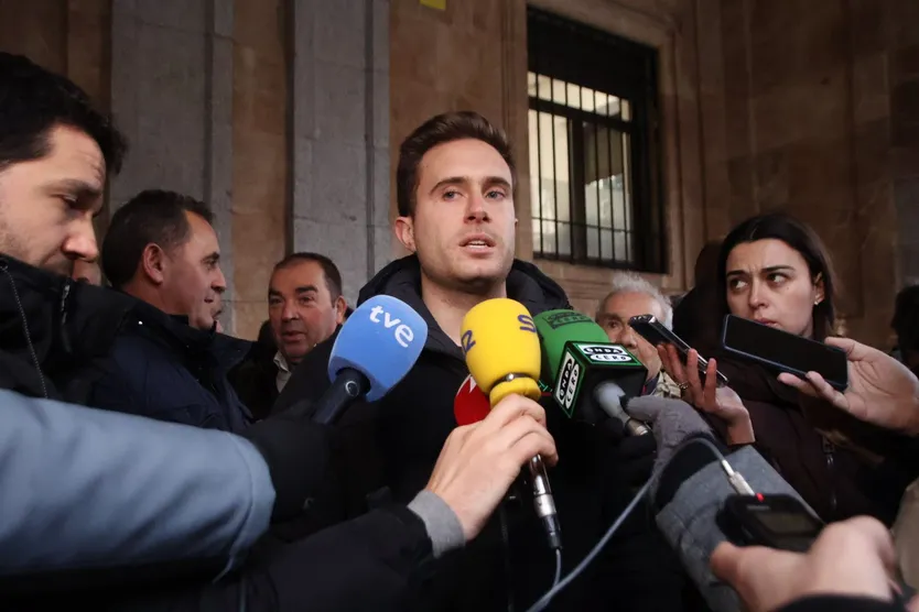 El representante de UCCL Salamanca, Pablo Chaves en la manifestación del sector de las legumbres y el cereal contra Mercosur