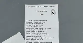 La curiosa imagen que deja un voto nulo en Villamayor: la papeleta del Real Madrid liderada por Carlo Ancelotti: