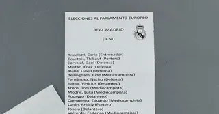 La curiosa imagen que deja un voto nulo en Villamayor: la papeleta del Real Madrid liderada por Carlo Ancelotti: