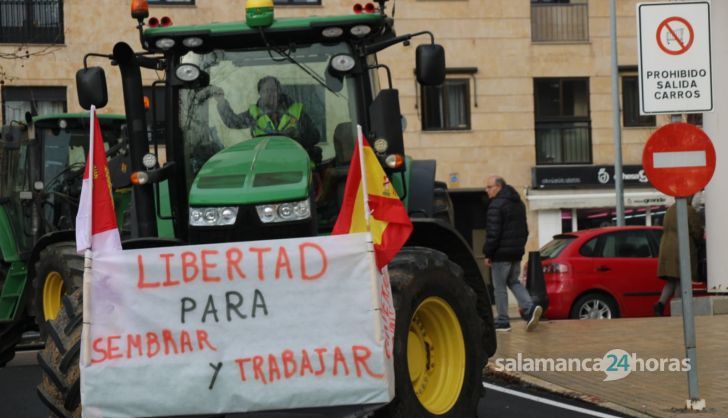 GALERIA | Agricultores y ganaderos protestan en las inmediaciones del Carrefour y la Plaza de Toros