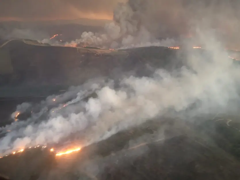 Imagen Del Incendio En La Tejera a Vista De Pájaro. Foto @AT_BRIF
