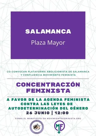 Concentración feminista 26 de junio, Salamanca.