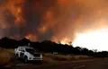 Un vehículo de la Guardia Civil en el incendio de Fermoselle