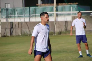 Dani Hernández, en un entrenamiento con el Salamanca CF UDS | Andrea
