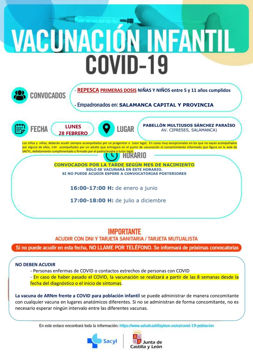 Repesca primeras dosis infantiles Multiusos