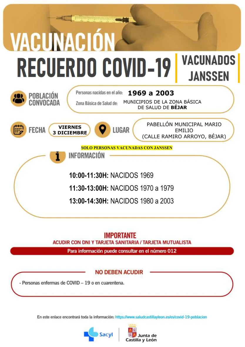 RECUERDO JANSSEN BEìJAR 3 DICIEMBRE