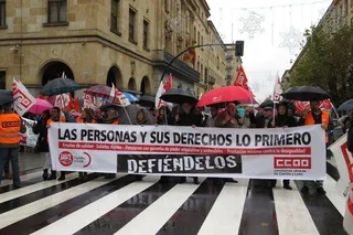 Concentración de los sindicatos frente a la Subdelegación del Gobierno