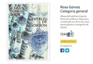 El detalle del Traje de Vistas, en la carrera por convertirse en sello postal