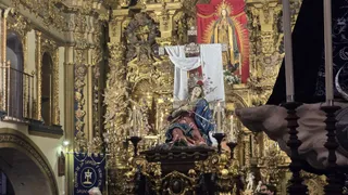 Imagen de la Santísima Virgen de los Dolores de la Ilustre Cofradía de la Vera Cruz. Foto Andrea M.