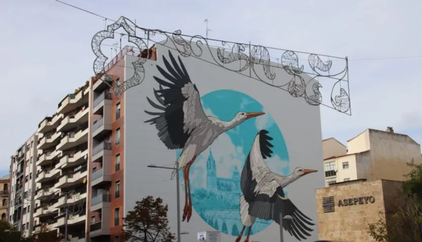Mural paseo de la estación luces de navidad