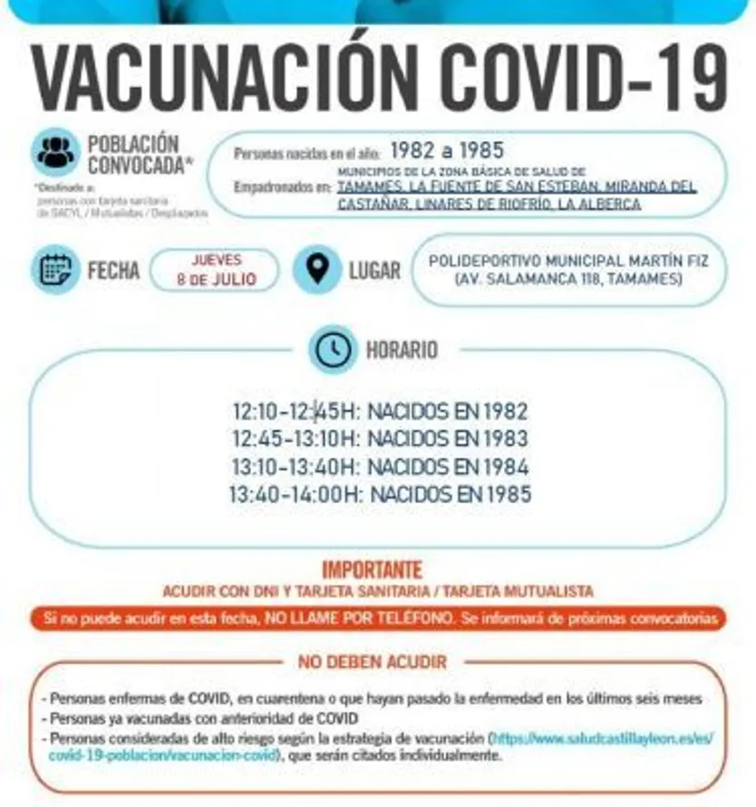 Vacunación 1982 1985 jueves 8 de julio