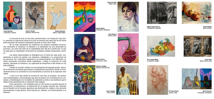 Folleto con las obras de los alumnos de la Escuela de San Eloy del curso 2025-2026 | Escuela de Arte de San Eloy