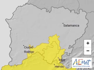 Aviso amarillo en el sur de Salamanca