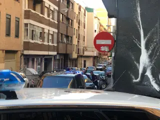 Policía Nacional calle Nicaragua. Foto S24H