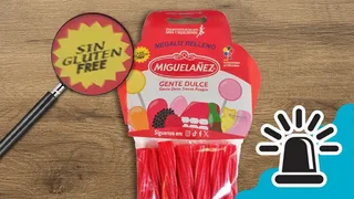 Regalices rojos de 'Miguelañez' con incidencias en su etiquetado. Foto @consumidores
