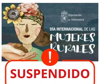 Cartel anunciando la suspensión de la actividades