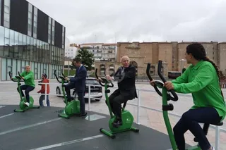Presentación de un molino eólico de Iberdrola
