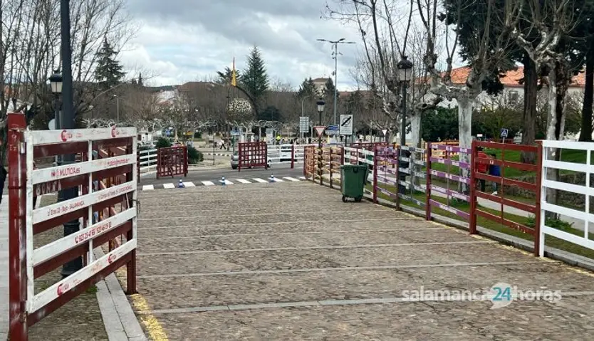 Agujas, vallado Carnaval del Toro Ciudad Rodrigo en la zona de Los Pinos