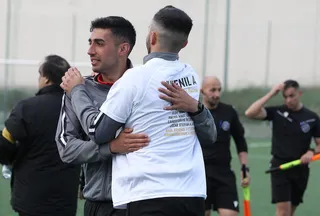 Raúl Fuentes celebra el ascenso de Unionistas a División de Honor